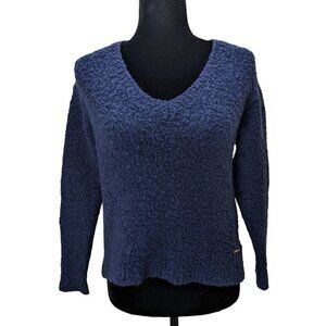 Michael Michael Kors Cropped Wool Blend Sweater Navy XS